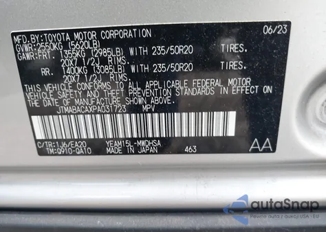 2023 Toyota Bz4X Limited from USA, damaged, VIN JTMABACAXPA031723